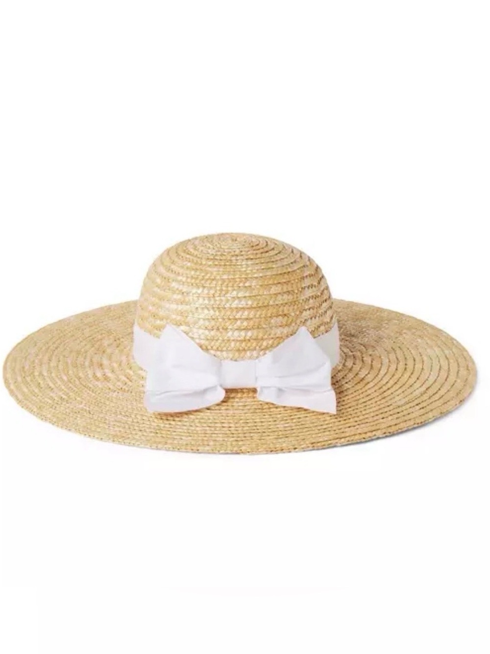 Janie and Jack White Bow Straw Sun Hat Size 2T-3 Years New